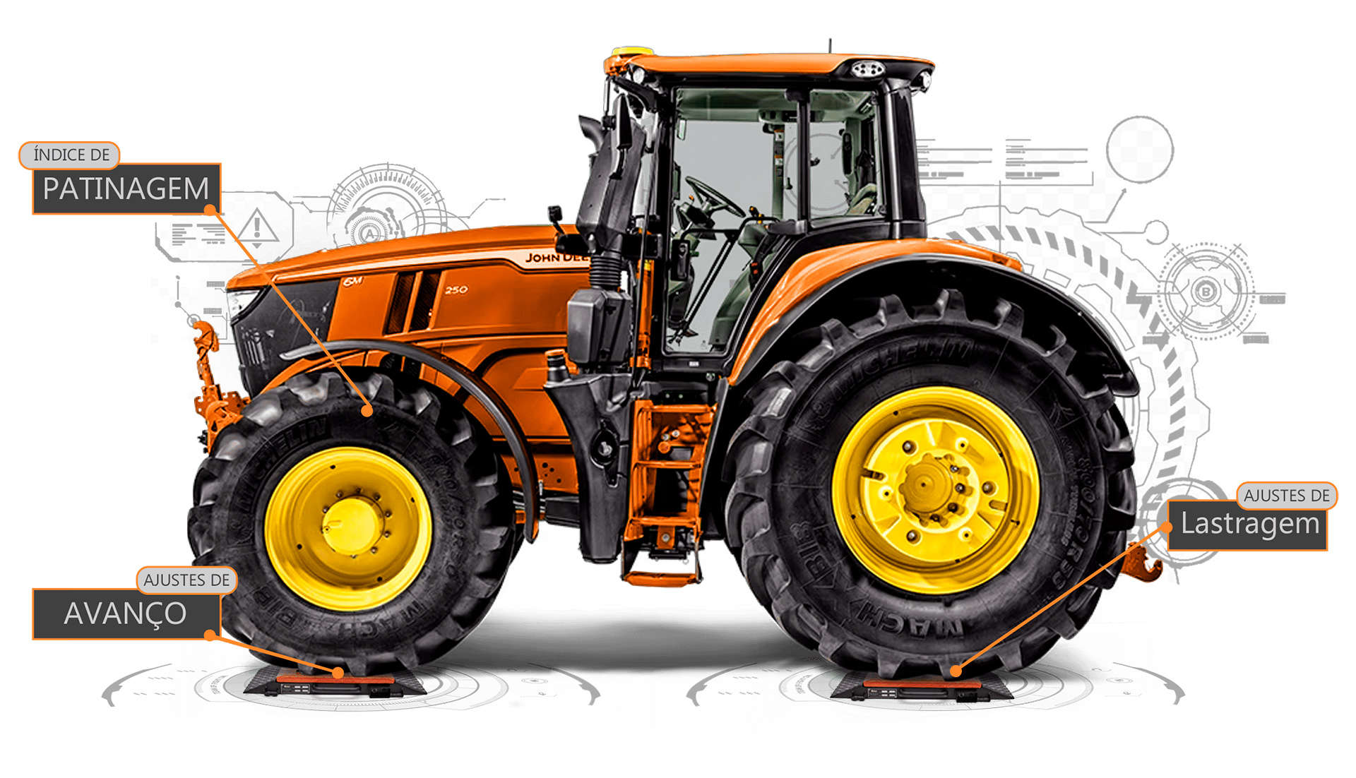 trator com uma balança CM-1002